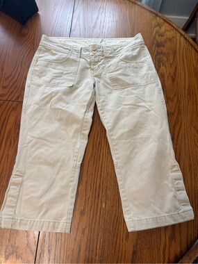 VTG Y2K Aeropostale low rise utility Capri pants beige juniors size 3/4